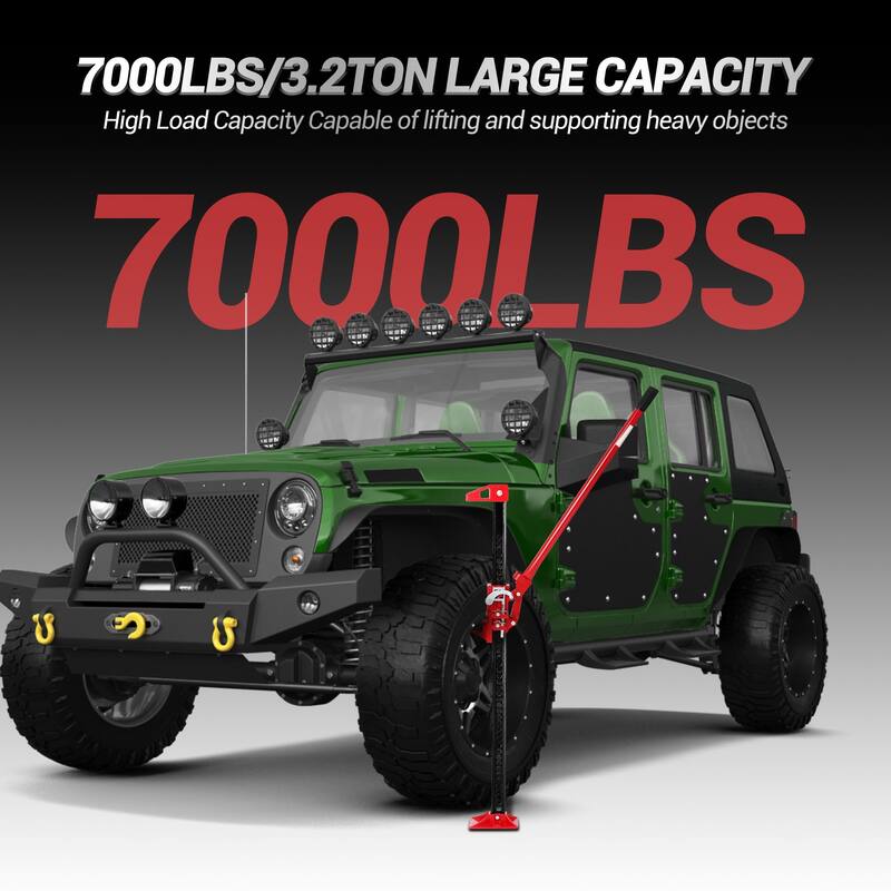 Farm Jack with Base & Hook, 7000 lbs Capacity, Heavy-Duty High Lift Jack for Off-Road, Tractor, Truck, and SUV Lifting