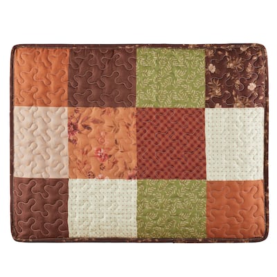 Evelyn Floral and Leaf Patchwork Pillow Sham