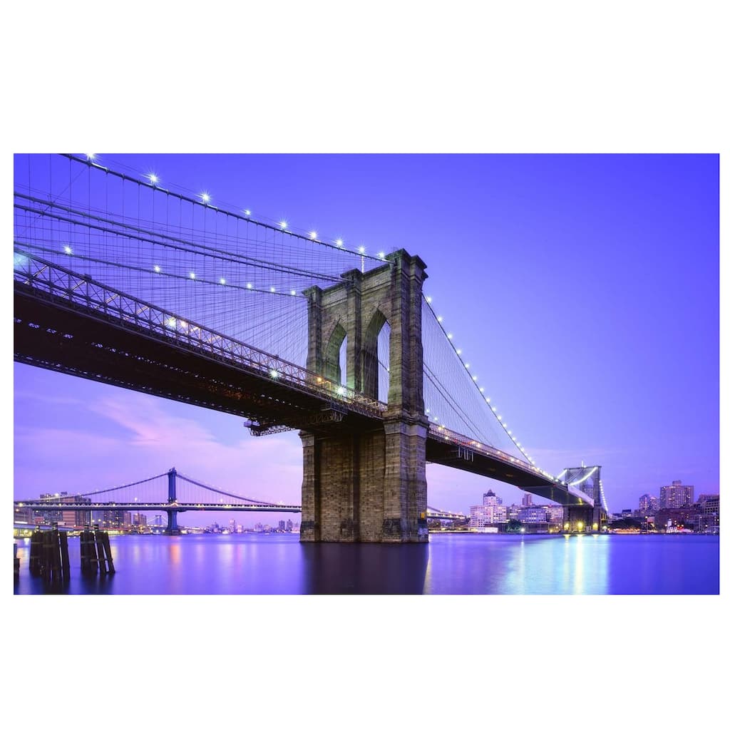 LED Famous New York City Brooklyn Bridge Canvas Wall Art 15.75"x23.5"