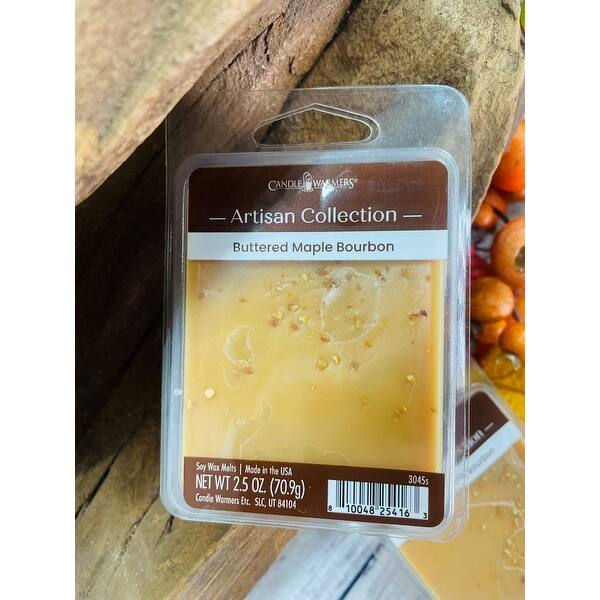 Candle Warmers Artisan Soy Wax Melt Buttered Maple Bourbon Set of 4