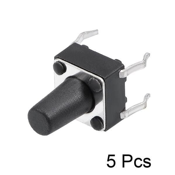Aexit 5Pcs 12mmx12mmx7mm Panel PCB Momentary Tactile Tact Push Button Switch 4 pin DIP ID: 443607