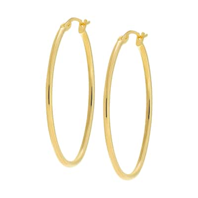Victoria Townsend Yellow Gold over Sterling Silver Oval Hoop Earrings