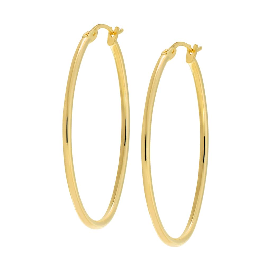 Victoria Townsend Yellow Gold over Sterling Silver Oval Hoop Earrings
