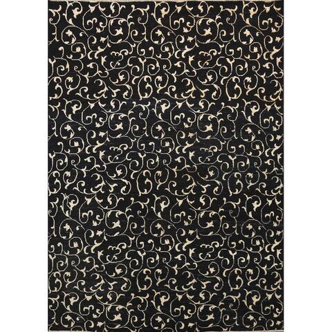 Scroll Transitional Gabbeh Kashkoli Oriental Area Rug Wool Handmade - 8'2" x 9'6"