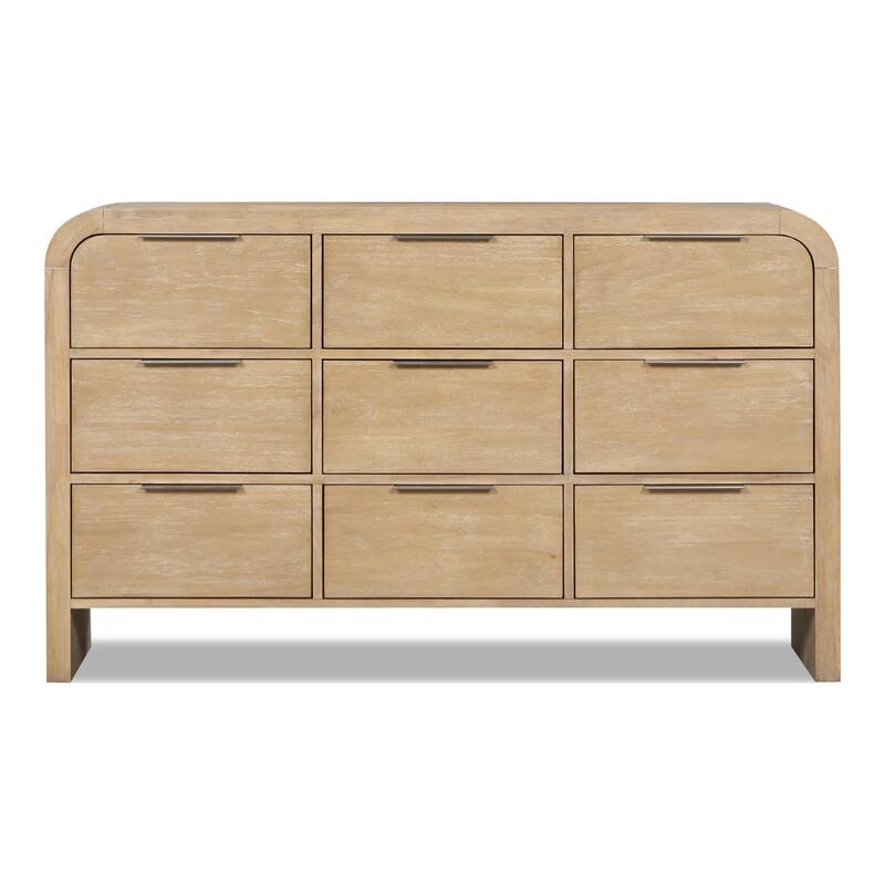 Furniture of America Elowyn 3-Piece Natural Solid Wood Dresser and 2-Nightstand Bedroom Set