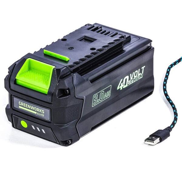 Shop 3x Greenworks 40v Battery 3 0 Ah Smart Lithium Usb Battery L300 Replaces Baf722 On Sale Overstock 29038465