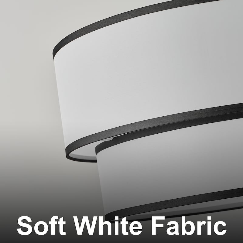 Starsky 5-Light White Fabric Drum Chandelier