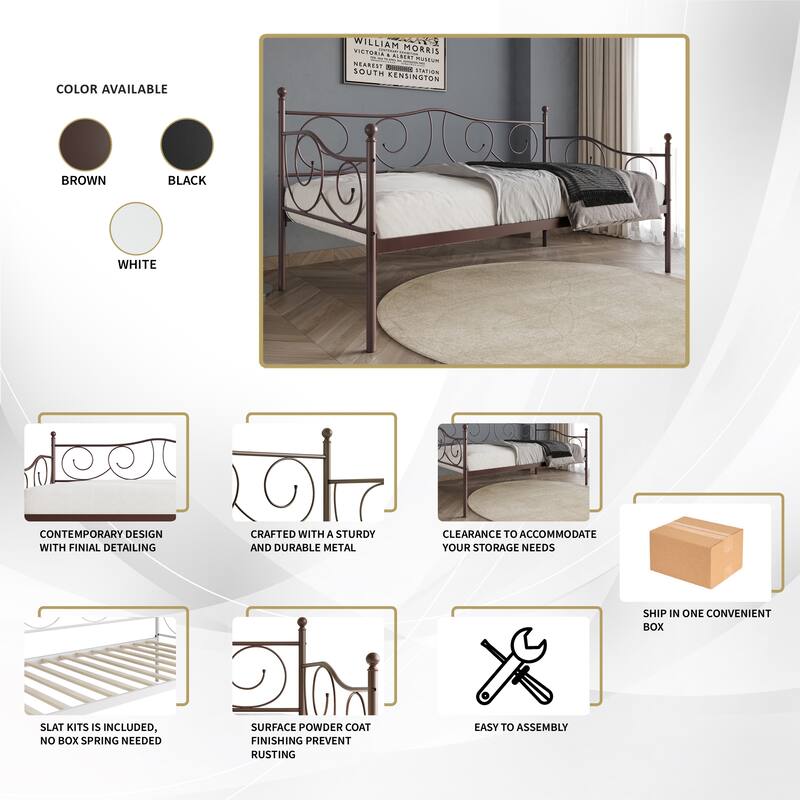 CraftPorch Contemporary Twin Size Metal Daybed