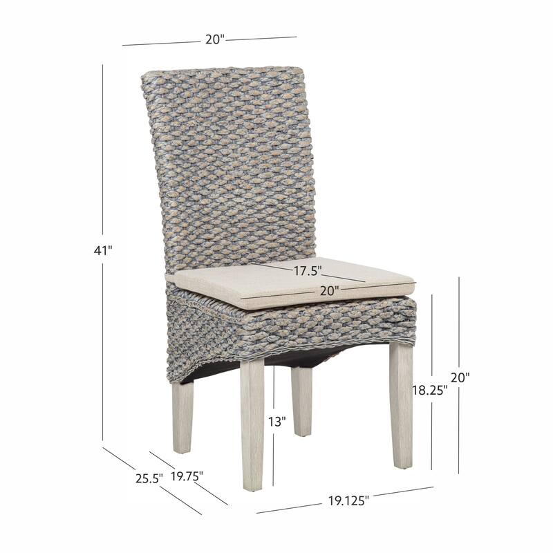 Elodie Seagrass Dining Chair with Seat Cushion-Set of 2