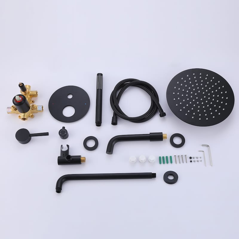 Complete Pressure Balanced Rain Shower System with Tub Spout