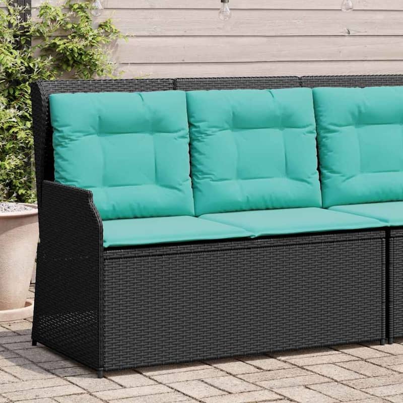 vidaXL Garden Bench with Cushion Brown Poly rattan - 26 x 43 x 37