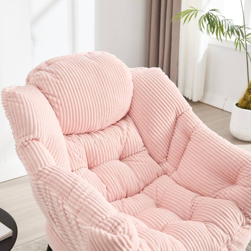 Modern Lounge Accent Chair with Armrests and a Side Pocket