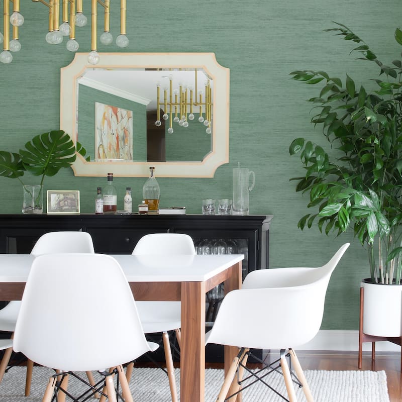 A-Street Prints Lindsay Teal Chenille Wallpaper