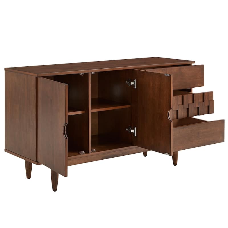 Kieran Mid-Century Wood 2-Door and 3-Drawer Server by iNSPIRE Q Modern