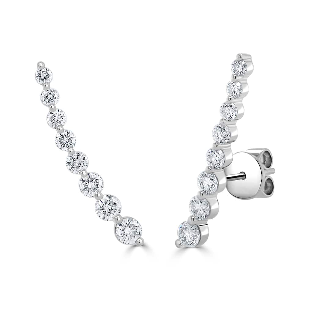 Joelle Collection 14K Gold & Diamond Ear Climber Earrings - 0.98ct