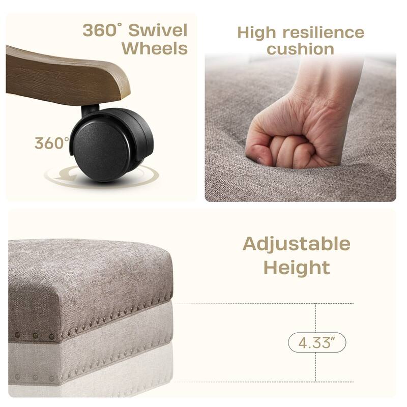 Huimo Home Office Desk Chair with Wheels, 360° Swivel