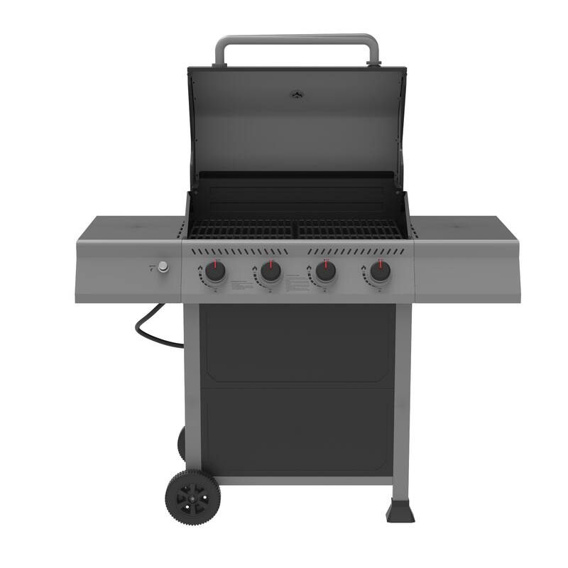 Royal Gourmet 4-Burner Black and Gray Gas Grill with Side Shelves