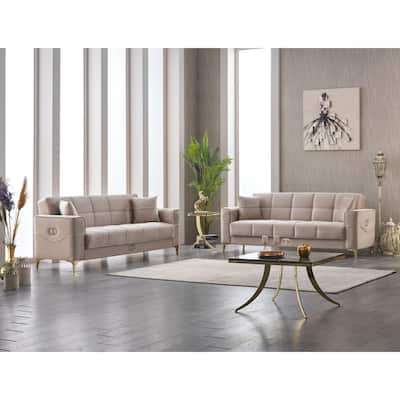 Claris 2-Pieces One Sofa One Loveseat Living Room Set