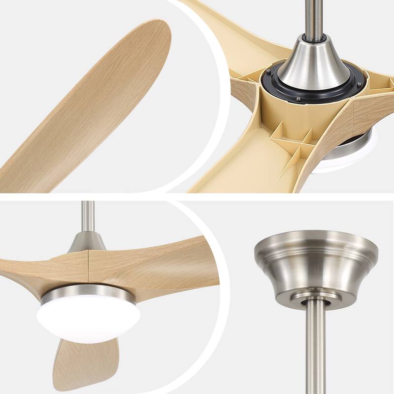 60 Inch Smart Ceiling Fan with Light Dimmable LED with Memory, Quiet Reversible DC Motor,Timing (1H/4H/8H)