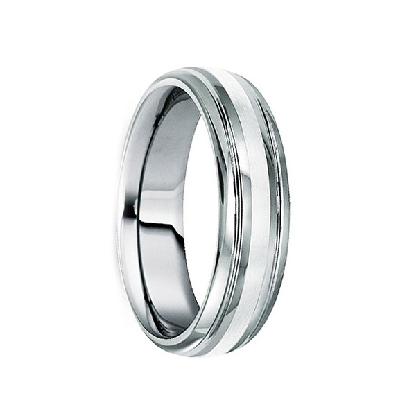 tungsten ring with platinum inlay