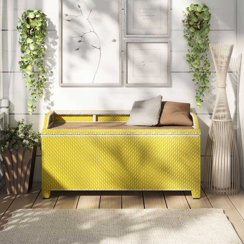 Courtnie Beach Aluminum Outdoor Poolside Storage Bench by Furniture of America