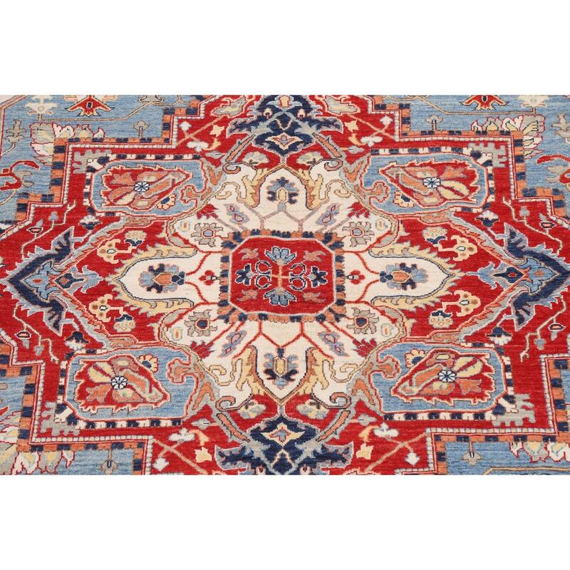 Vegetable Dye Heriz Serapi Oriental Area Rug Hand-knotted Wool Carpet - 8'4" x 11'0"