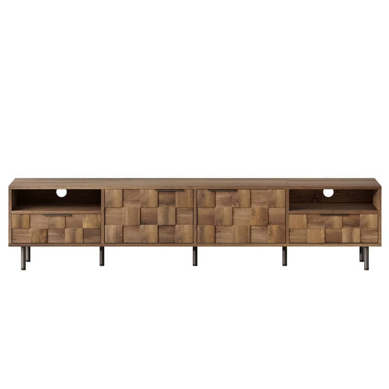 Modern 78.7" TV Stand for TVs up to 85", Entertainment Center Media Console Table with Storage Cabinet, Open Shelf And 2 Drawers