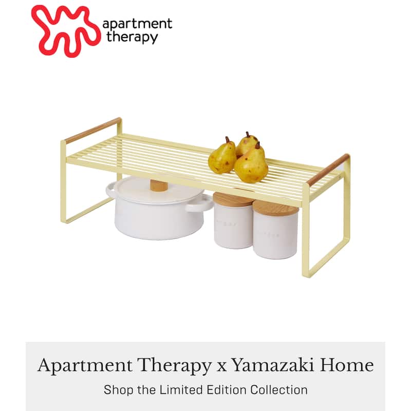 Yamazaki Home Countertop Wire Shelf, Steel and Wood, Holds 11 lbs - L 8.86 x W 23.62 x H 8.66 inches