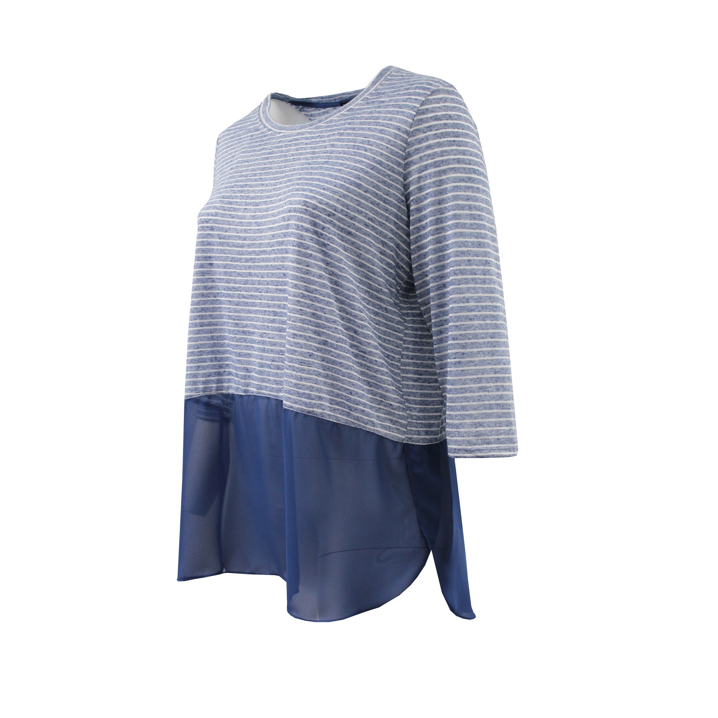blue and white plus size tops