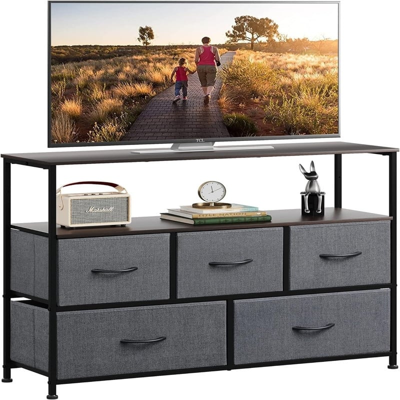 Dresser TV Stand - 11.8"D x 39.4"W x 30.7"H - A-dark Grey