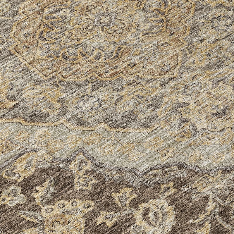 Machine Washable Indoor/ Outdoor Traditional Medallion Chantille Rug
