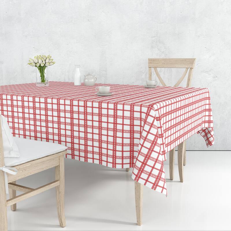 Fabstyles Winter Plaid High Quality Cotton Tablecloth