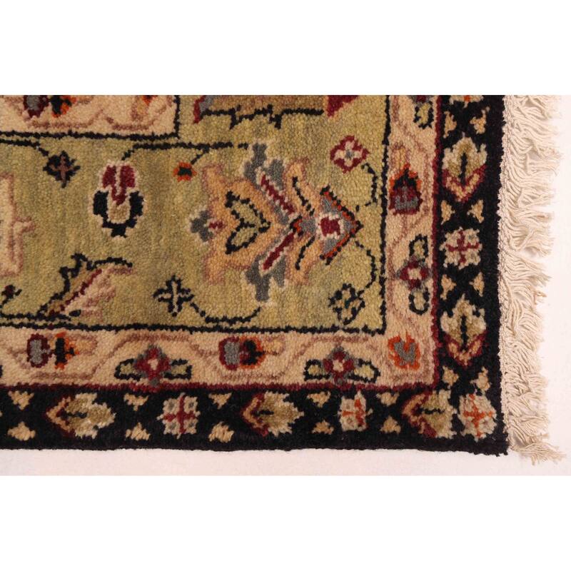 ECARPETGALLERY Hand-knotted Finest Agra Jaipur Black Wool Rug - 5'1 x 7'0