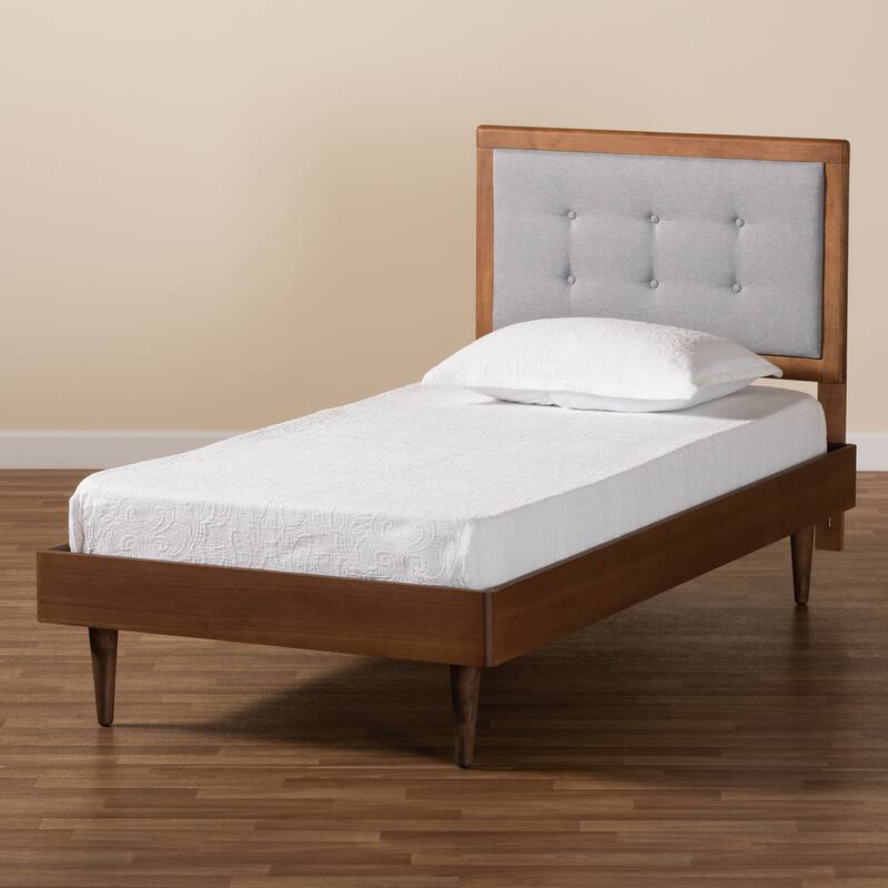 Greta Mid-Century Modern Twin Size Platform Bed