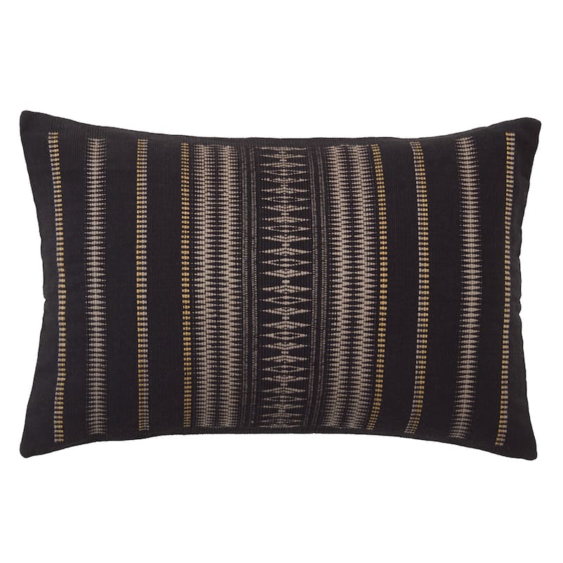 Xandra Tribal Black/ Taupe Pillow - 16"X24" Polyester Fill - Black/Taupe