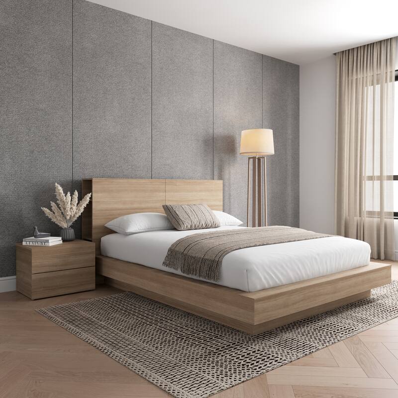 Marconi 3-Piece Platform Bed Set with Bed, Headboard, and Nightstand
