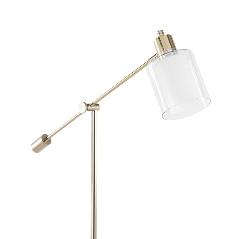 Lumisource Floor Lamp White Marble and Metal with Clear Frosted Glass - 29.5"Lx10.75"Wx73"H