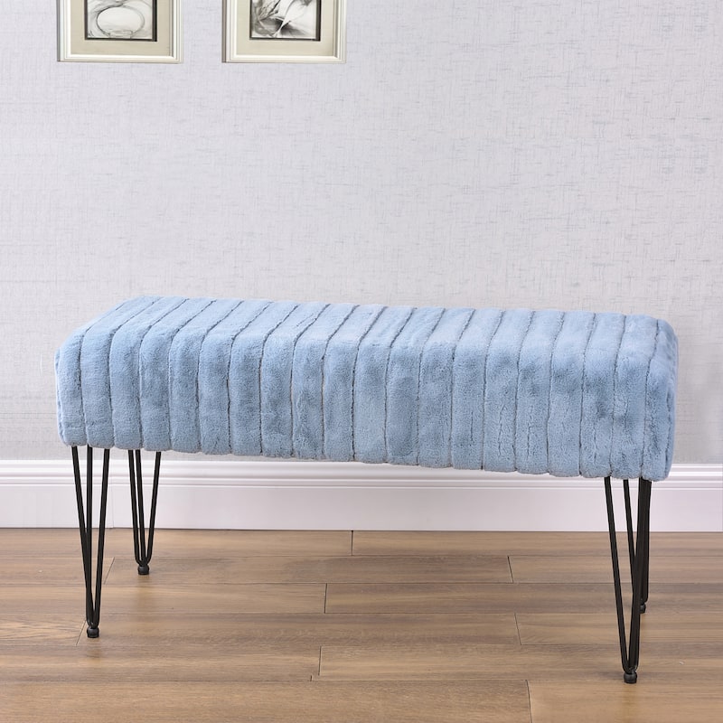 Serenta SuperMink Fauxfur Ottoman Bench