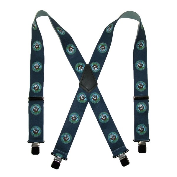 CTM® Men's Elastic Clip-End 2 Inch US Navy Suspenders (Tall Available), Navy