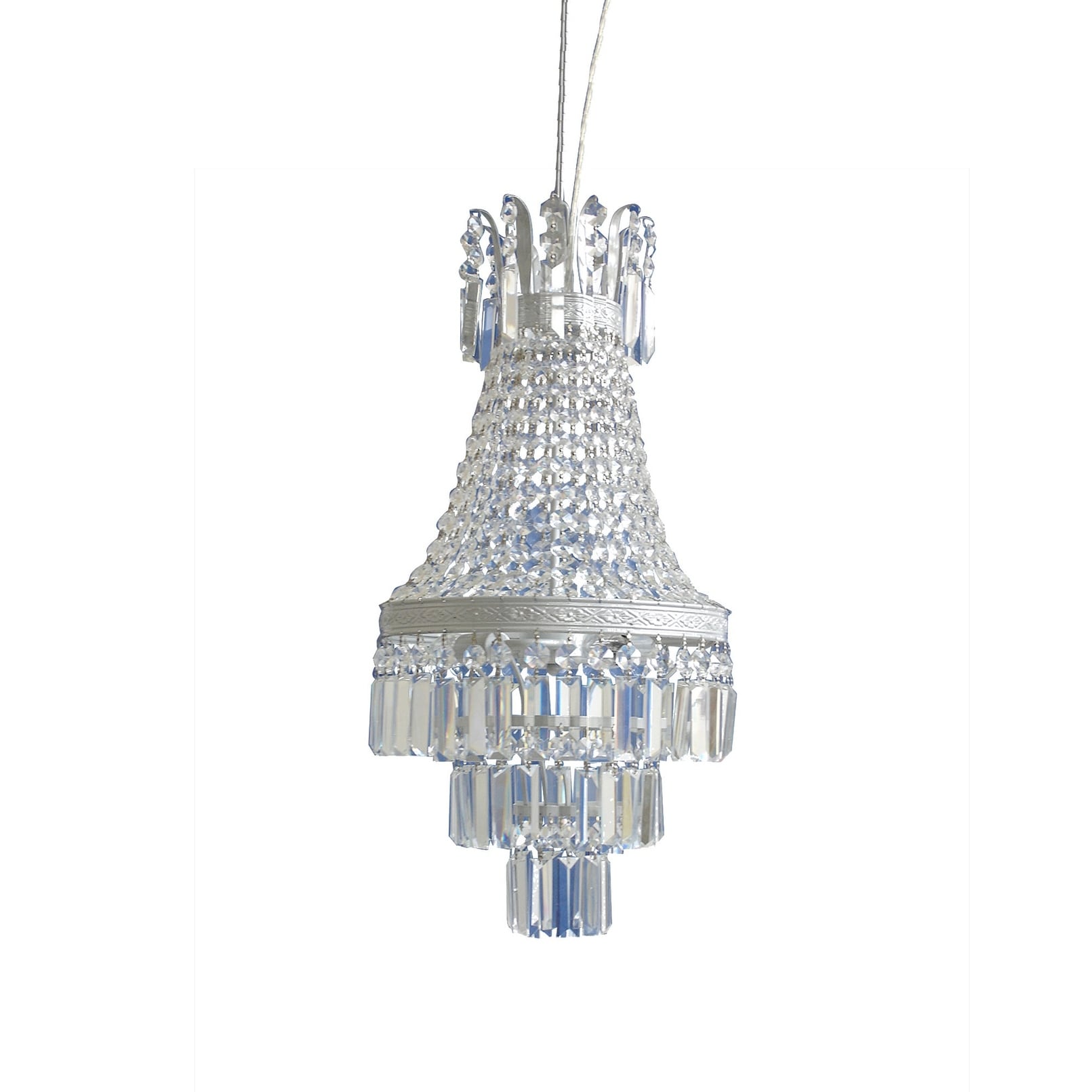 Traditional 1-Light Chrome Chandelier With Clear Crystals