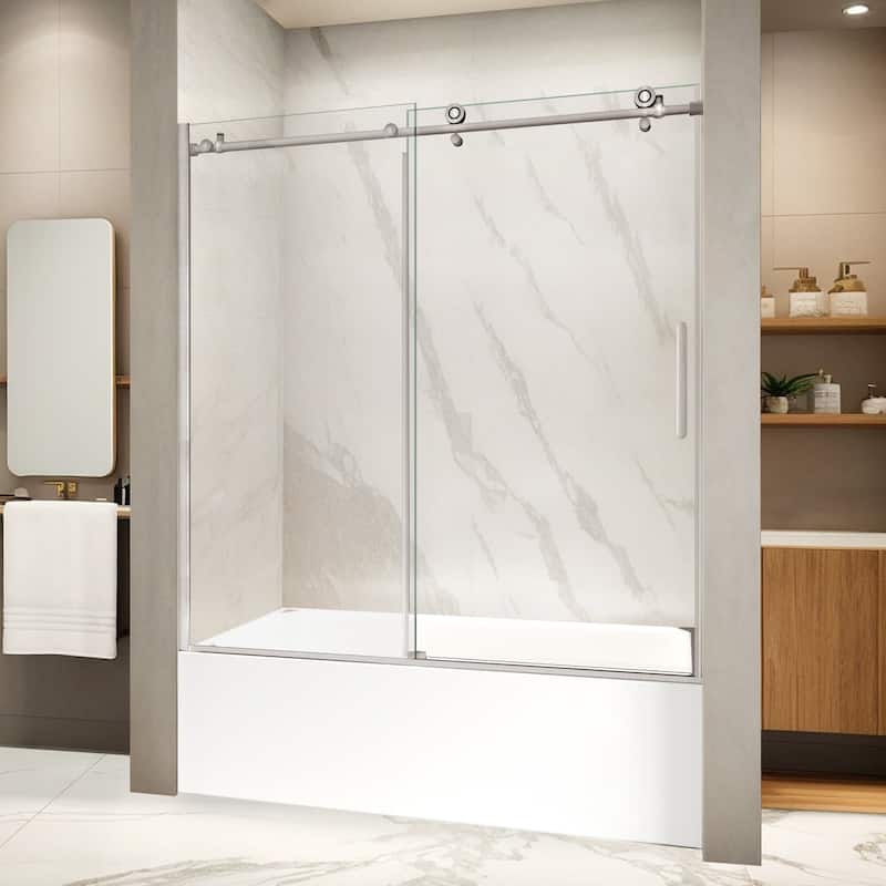 i-Homare 55 - 59 in.W x 60 in.H Tub Sliding Shower Door with Soft Closing System