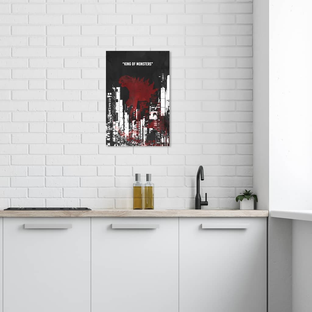 Wynwood Studio Prints Movies and TV King of Monsters Red and Maroon Global Wall Art Canvas Print