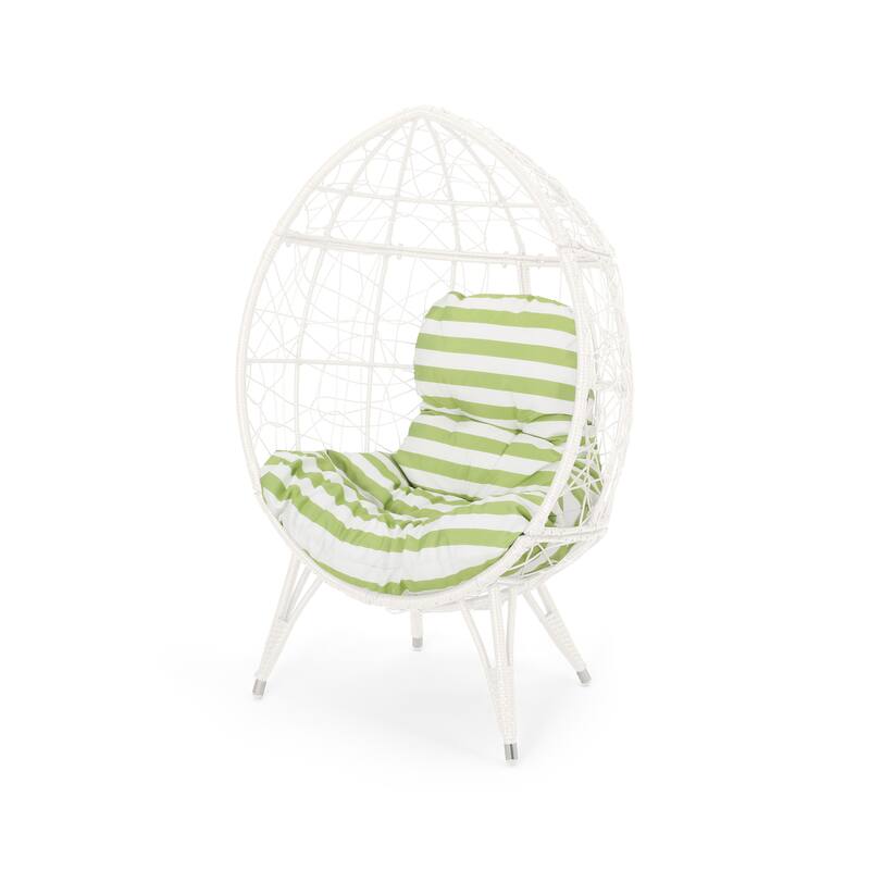 Christopher Knight Home Gavilan Indoor Wicker Teardrop Chair with Cushion