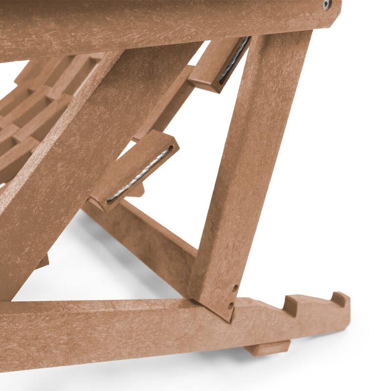 Aspen Fully Assembled All-Weather HDPE Outdoor Folding Lounge Chair with Removable Cushion