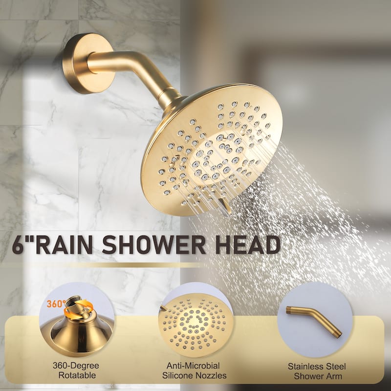 WOWOW Single Handle 5-Spray Tub and Shower Faucet (Valve Included)