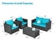 preview thumbnail 5 of 23, Gymax 4PCS Rattan Patio Conversation Set Outdoor Furniture Set w/