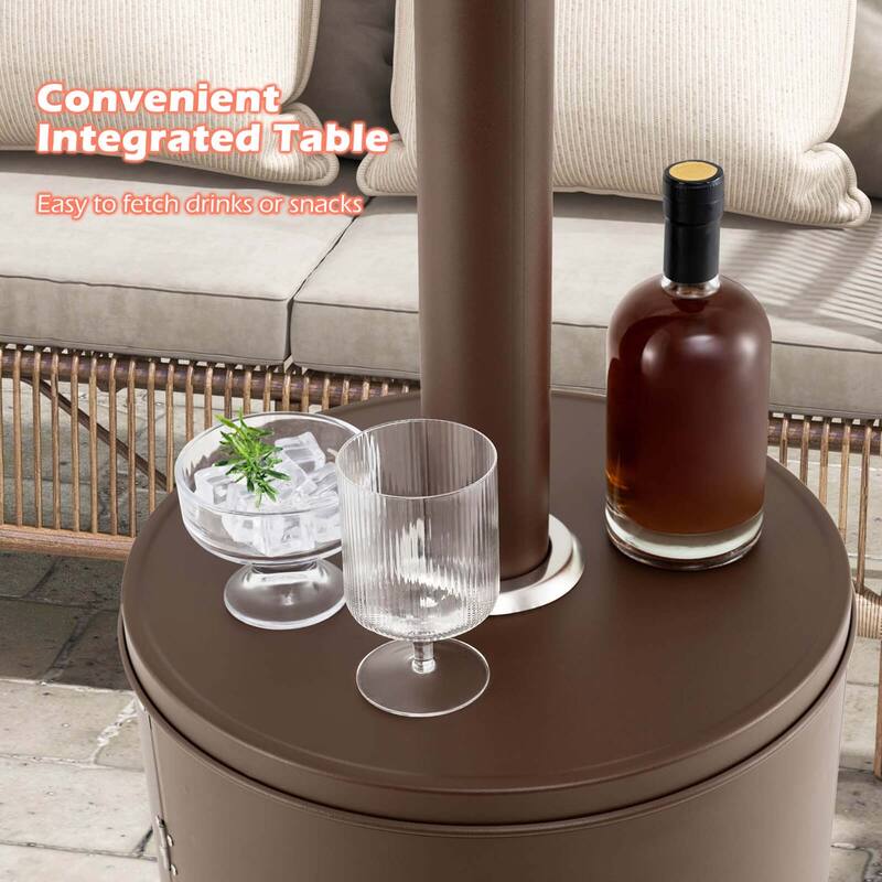 Costway 50,000 BTU Patio Heater with Wheels Round Table Design & - See Details