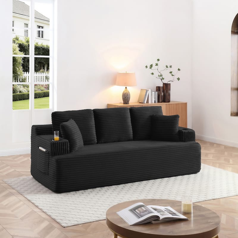 86.2''Boneless Sofa Couch with 2 Pillows Extra