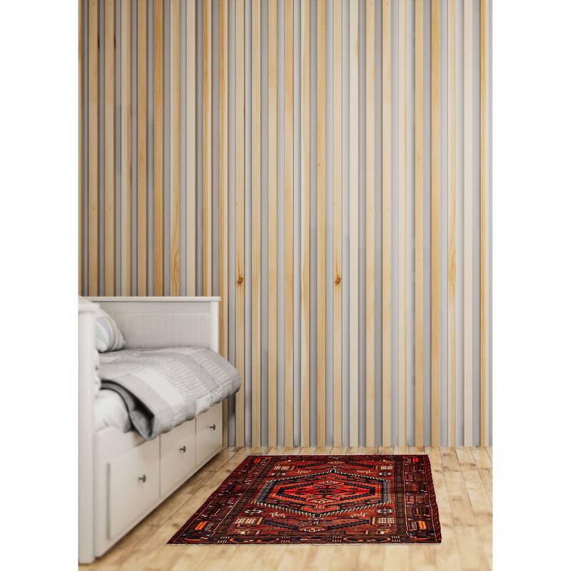 ECARPETGALLERY Hand-knotted Andelz Dark Red Wool Rug - 4'0 x 5'10