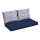 preview thumbnail 34 of 47, ARDEN Outdoor Loveseat Cushion Set, 48 x 24 Clark Blue